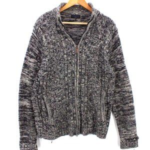 Gioberti Knit Sweater Mens Gray Full Zip Casual Long Sleeve Cotton Medium M